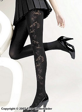 Tights with a swirling vine